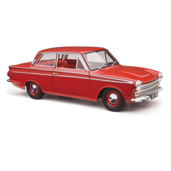 1:18 scale Ford Cortina GT 500 Red Satin with Red Interior