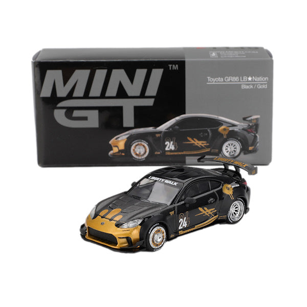 1:64 scale Toyota GR86 LB★Nation Black/Gold