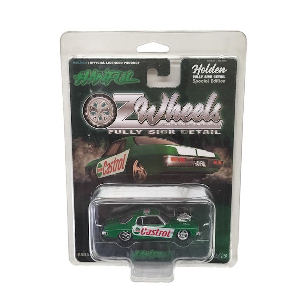 1:64 scale Oz Wheels Castrol Hanful HQ Monaro Fully Sick Detail in Protector