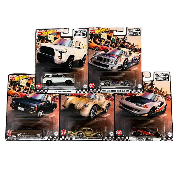 1:64 scale Hot Wheels Premium Boulevard 2021 Mix 4 Set