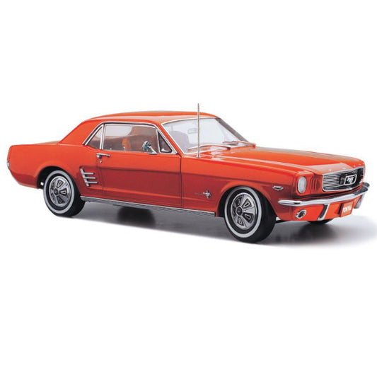 1:18 scale 1966 Pony Mustang Signal Flame Red