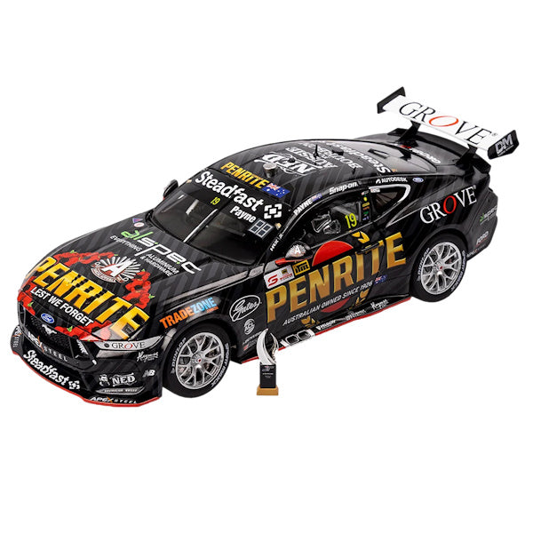 1:18 scale Matthew Payne #19 Penrite Racing ANZAC Appeal Ford Mustang GT 2025 ITM Taupo Super 440 Jason Richards Trophy Winner
