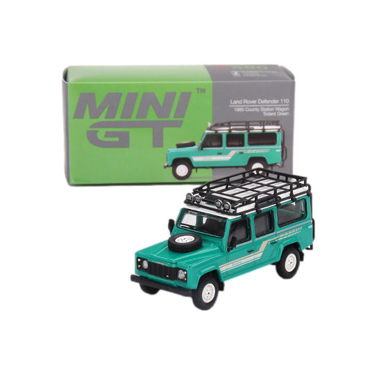 1:64 scale Land Rover Defender 110 1985 County Station Wagon Trident Green