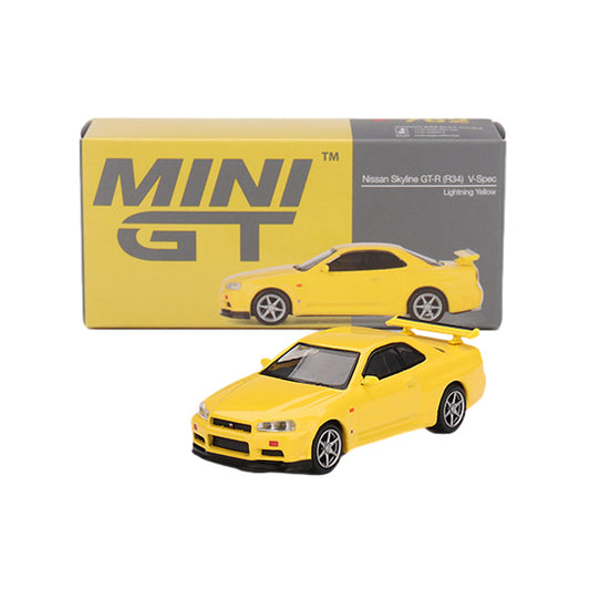 1:64 scale Nissan Skyline GT-R (R34) V-Spec Lightning Yellow