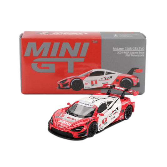 1:64 scale Pfaff Motorsports #9 McLaren 720S GT3 Evo 2024 IMSA Laguna Seca