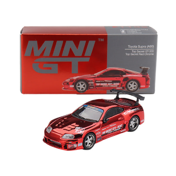 1:64 scale Toyota Supra (A80) Top Secret GT-300 Top Secret Red Chrome