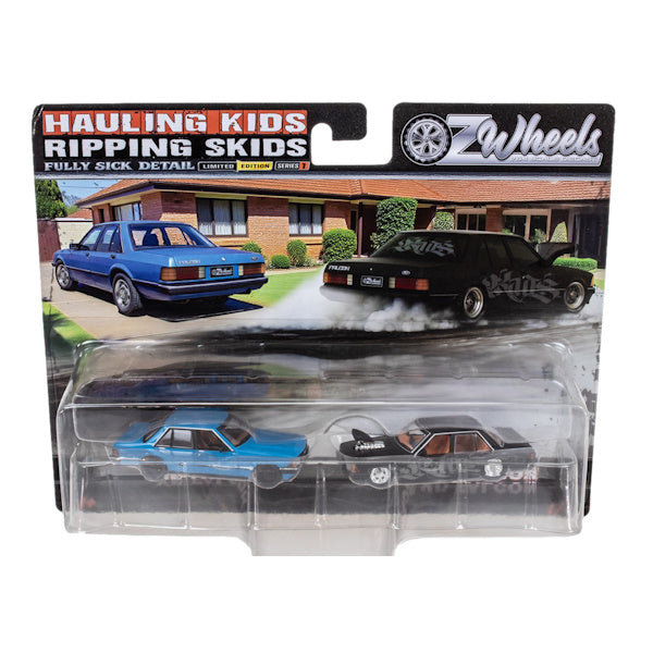 1:64 scale OzWheels Hauling Kids Ripping Skids Ford XD Falcon Twin Set