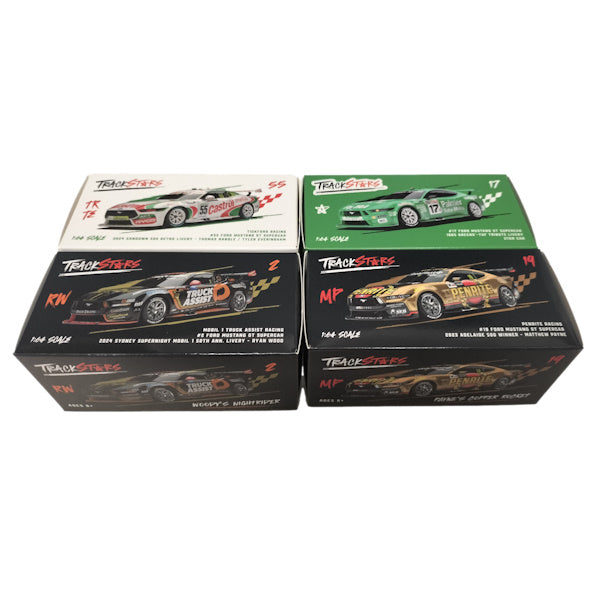 1:64 scale TrackStars Ford Mustang Supercars 4 Pack