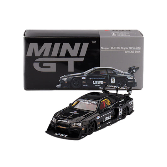 1:64 scale Nissan LB-ER34 Super Silhouette Skyline Black