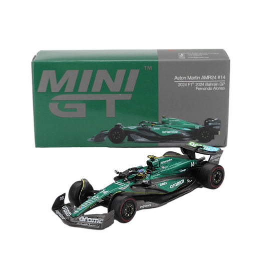 1:64 scale Fernando Alonso #14 Aston Martin AMR24 2024 Bahrain GP