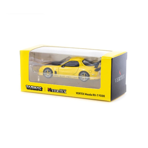 1:64 scale VERTEX Mazda RX-7 FD3S Yellow Metallic
